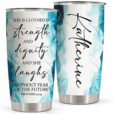 Philippians 4:13 Engraved Tumbler, Personalized Motivational Gift for Men,  Scripture or Bible Verse Cup, Christian Present for Man 