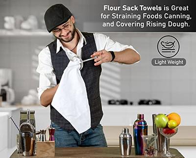 Ruvanti 6 Pack Flour Sack Towels 28x28 inch, 100% Ring Spun Cotton Tea Towels, Machine Washable. Highly Absorbent, Perfect for Dish Drying, Cleaning 