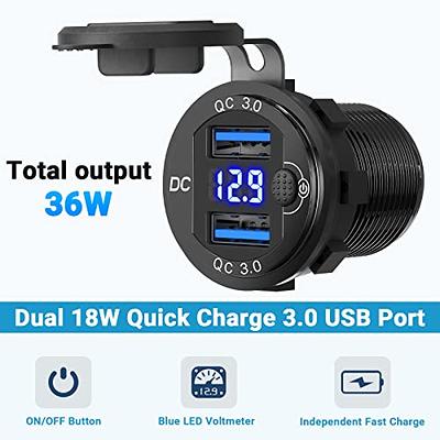 2 3 4 5 6 8 Gang Waterproof Marine Switch Panel 12V With 4.2A Dual USB  Charger Socket LED Digital Voltmeter For Truck RV Boat