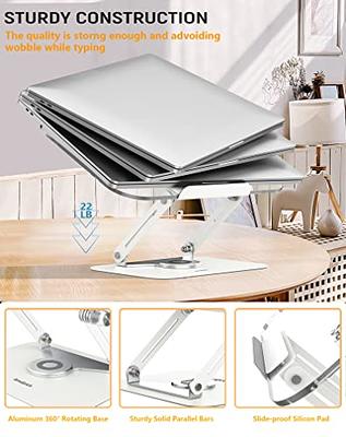 Amasrich Book Stand for Reading, Adjustable Holder with 360° Rotating Base  & Page Clips, Foldable Desktop Ricer for Cookbook,Sheet