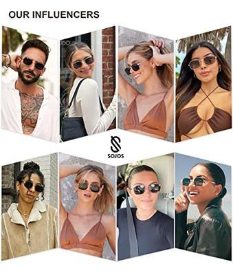 SOJOS Classic Square Polarized Sunglasses for Women Men Retro Trendy UV400  Sunnies SJ2050 - Ezoonshop