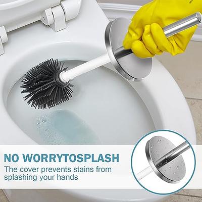 Flexer Silicone Toilet Brush, Silicone Toilet Brush and Holder Flat Head  Flexer Brush for Toilet Rubber Toilet Brush, Deep Cleaning Flexersilicone