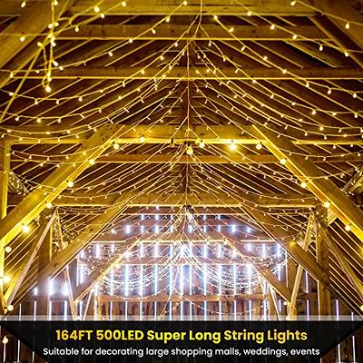 JMEXSUSS 600 LED Purple Christmas Lights Outdoor, 8 Modes Purple String  Lights, 168ft Purple LED Christmas Lights Plug in for Indoor Outdoor  Fireplace