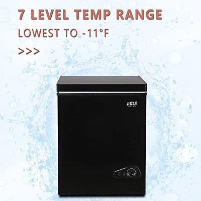 Small Freezer Chest 3.5 cu.ft, Mini Chest Freezer with Ultra-Low Temperature Deep Freezers, 7 Adjustable Temperature and Removable Basket for Home