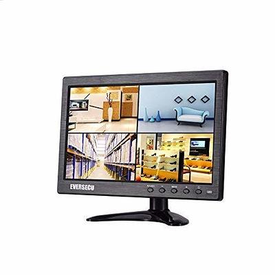 10.1 inch Security Monitor, 1366x768 Resolution Small HDMI Monitor Small  Portable Monitor with Remote Control with Built-in Dual Speakers HDMI VGA  BNC