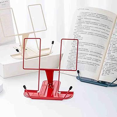 Metal Book Stand Book Holder Book Stand for Reading Adjustable Book Holder  for Reading (Full red)