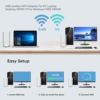 WiFi6E USB 3.0 WiFi Adapter for PC, AX5400M 802.11AX, Tri-Band  6GHz/5GHz/2.4GHz, WPA3, Wireless USB WiFi Dongle Network Adapter for PC  Laptop, Only