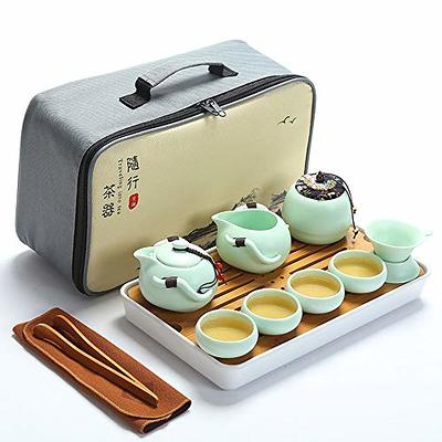 Ceramic Teapot Kung Fu Teaware Set Portable Travel Tea Set 4 Cup