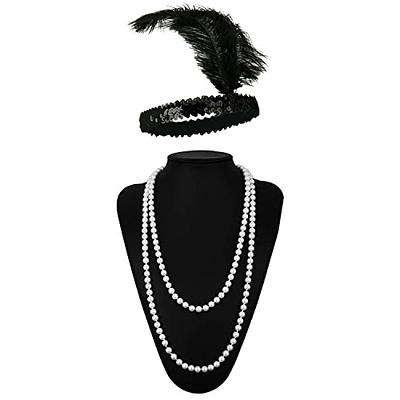 Leadtex Women's 1920s Fringed Flapper Costume,Gangster Lady Costume,Great Gatsby  Dresses with Feather Headband,Beaded Necklace Black 16-18 - Yahoo Shopping