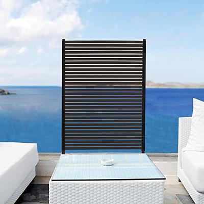 FUFU&GAGA 6.3 ft. H x 4 ft. W Outdoor Privacy Screen Wall in Black