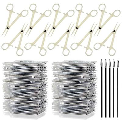 BodyAce 10PCS Curved Piercing Needles, Stainless Steel Ear Nose