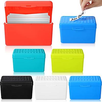 Vicenpal 6 Pcs 3 x 5 Inch Index Card Box Holder Notecard Box Colorful  Plastic Storage Flash Card Holder with 4 Sheets Blank Labels white - Yahoo  Shopping