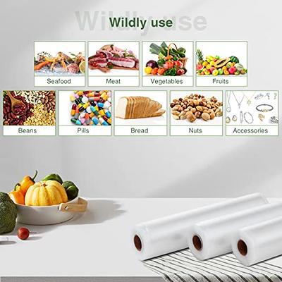 NutriChef Two 8 X10' 4 mil Commercial Grade Vacuum Sealer Clear Plastic  Food Storage Rolls 