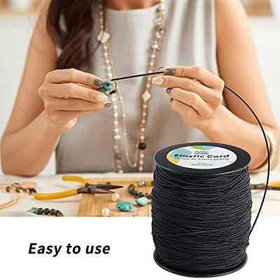 2 Rolls 1 mm Elastic Beading Cord for Bracelet Stretchy Elastic String for  Jewelry Making Sewing Necklace 100 Meters Elastic Bracelets Cord Crafts  Beading Thread DIY Crafting Cord (Black + White)