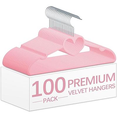 100 Pack Black Heavy Duty Velvet Hangers With Trouser & Tie Bar