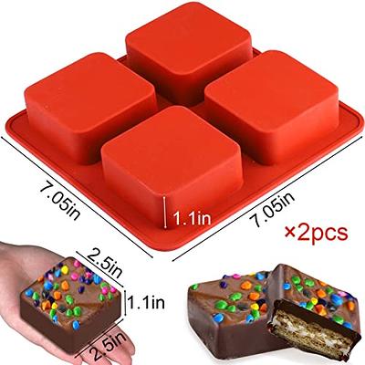 2 Pcs 4 Cavity Chocolate Covered Cookies Molds for S'mores, Square