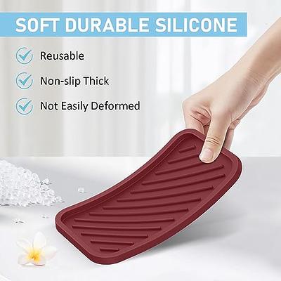 Silicone Sponge Holder (Pack of 2 Sizes) - Kitchen Sink Organizer Tray for  Sponge, Scrubber, Soap - Clear