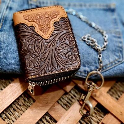 Lucky Brand Men's Western Embossed Leather Bifold Wallet - Brown