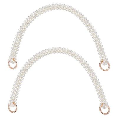 PH PandaHall 43 Inch Pearl Bag Chain, Silver Pearl Purse Strap 14mm 5mm  Beaded Bag Strap