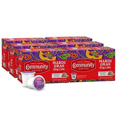 Community Coffee Mardi Gras King Cake Flavored 72 Count Coffee