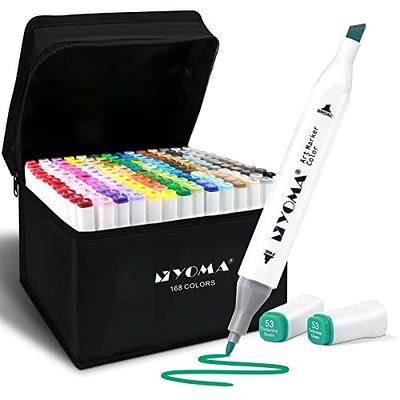 Ohuhu Alcohol Markers, Double Tipped Art Markers for Kids, Adults Coloring Illustrations, Alcohol-Based Ink, 40 Unique Colors + 1 Blender + 1 Marker