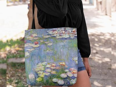 Claude Monet Painting Tote Bag - Water Lilies