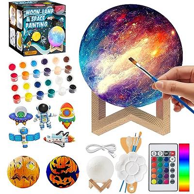 Paint Your Own Moon Lamp, Halloween Gifts 16 Color DIY 3D Space Moon Night  Light Art