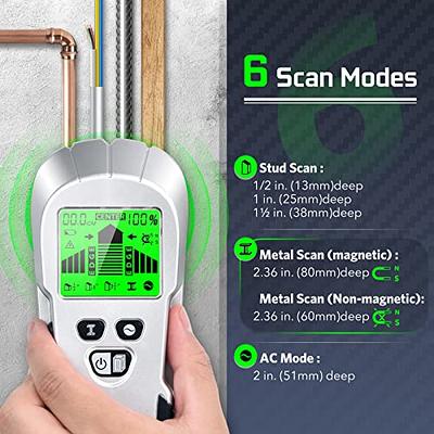 Stud Finder, Preciva Wall Scanner-8 in 1 Multifunctional Wall Detector with  6 Modes & 2 Functions for Studs, Wood, Metal, and AC Wires Detection (9V  Battery Included) - Yahoo Shopping