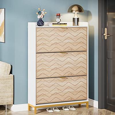 Tribesigns Shoe Cabinet, 3 Flip Drawers Shoe Organizer for Entryway