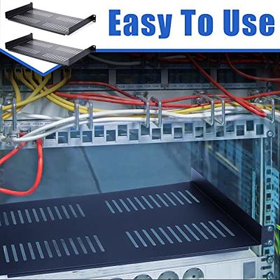 1U Fixed Server Rack Mount Shelf - 10in Deep Steel Universal Cantilever  Tray for 19 AV/ Network Equipment Rack - Heavy Duty Steel - Weight  Capacity