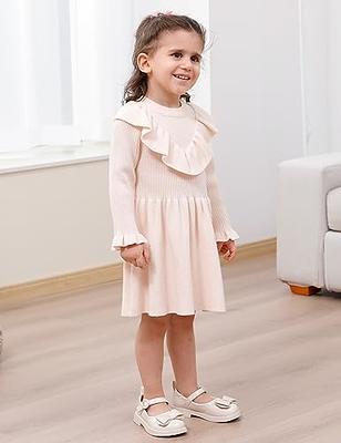  Lindanina Baby Girl Pink Sweater Dresses Toddler 12-18 Months  Long Sleeve Ruffle Ribbed Knit Pullover Infant Fall Winter Dress Kids Warm  Outfits for Casual Wear: Clothing, Shoes & Jewelry