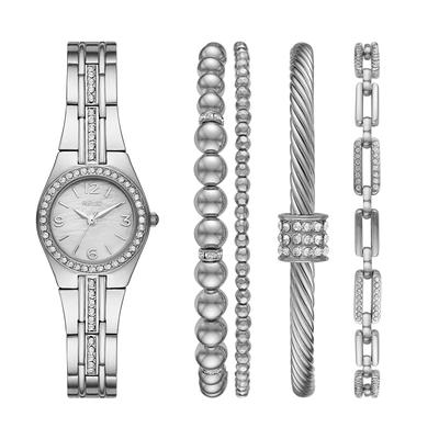 Watch and bracelet set clearance silver