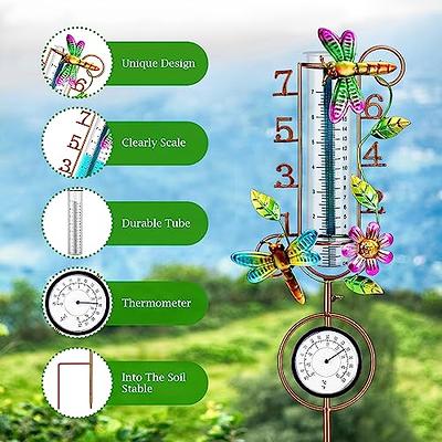 Outdoor Thermometer - 42 Inch Metal Owl Garden Stake outside