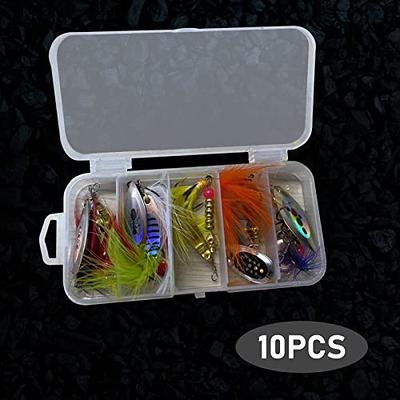  10Pcs Fishing Lure Spinnerbait Kit with Tackle Box