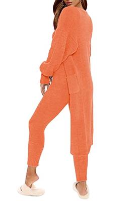 Linsery Women 3 Piece Fuzzy Fleece Outfit Tank Top Leggings Set Pajamas  Wear Warm Sherpa Coat Orange XL - Yahoo Shopping