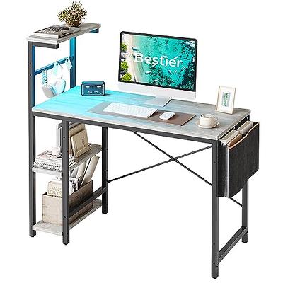 Bestier 55 inch Computer Desk with Storage Drawers & Keyboard Tray & File  Drawer Home Office Desk Grey