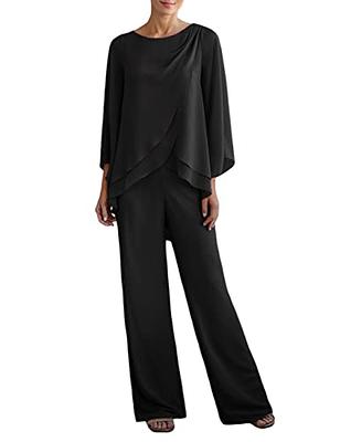 Roaman's Women's Plus Size Three-piece Lace Duster & Pant Suit