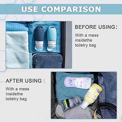 4 Pack Leak Proof Sleeves for Travel Container, Toiletry Covers for Leak  Proofing in Luggage, Silicone Travel Bottles Leak Proof Tool Fits Most Size