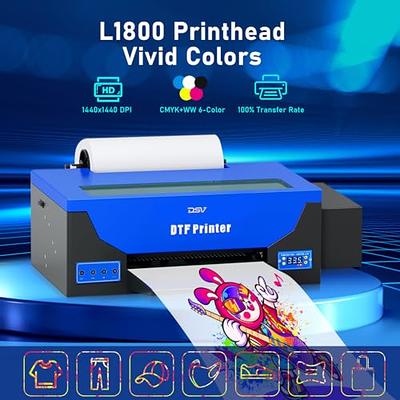 XP600 DTF Transfer Printer with Roll Feeder, A3 DTF Printer Machine for  Fabric, T-Shirt, Pillow, Leather, Dark and Light Clothing(DTF  Printer+Oven+5X