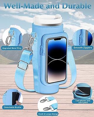 OriJoy Water Bottle Carrier Bag with Touch Screen Phone Pocket for Stanley  40oz Tumbler with Handle Water Bottle Holder Pouch with Adjustable Strap  for Phone Card Keys Hiking Stanley Cup Accessories 