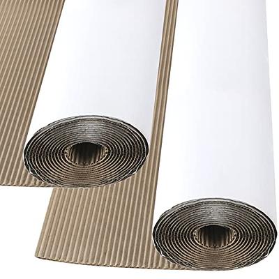 Geyoga Single Face Corrugated Cardboard Roll B Flute Shipping Corrugated  Roll Paper Corrugated Wrap for Packing, Storage, Shipping, DIY (White,9 x  197