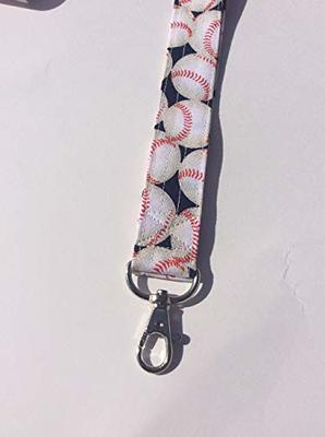 Baseballs Lanyard ID Badge Key Holder Keeper Fabric Black and White - Yahoo  Shopping