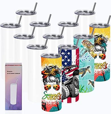 4 Pack 20 oz Sublimation Tapered Travel Tumbler