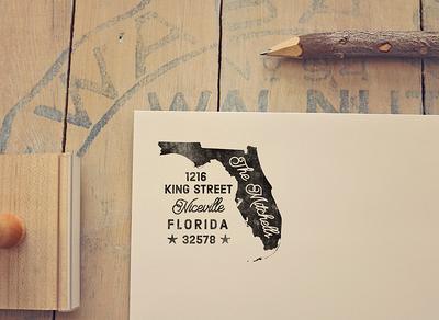 Florida Return Address State Stamp, Personalized Rubber Stamp - Yahoo  Shopping