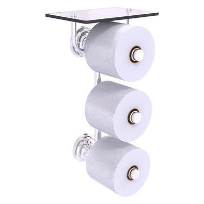 Double Brushed Nickel Toilet Paper Holder Brass Wall Mounted