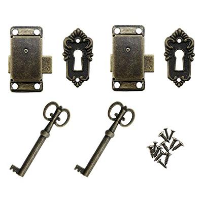 MEETOOT 2 Sets Antique Cabinet Lock Flush Mount Case Box Lock Furniture  Decorative Lock with Keys and Mounting Screws - Yahoo Shopping