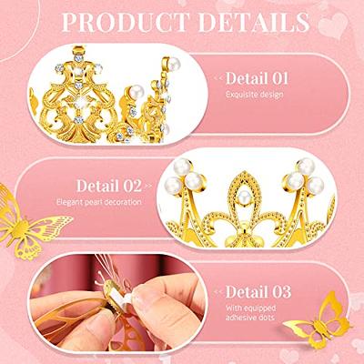 Pinkunn 148 Pcs Flower Bouquet Accessories Bouquet Corsage Pins 3D Gold Butterfly  Decor Mini Tiara Crown Cake Topper Flower Bouquet Pearl Pins Floral  Arrangements for Birthday Wedding Party Decoration - Yahoo Shopping
