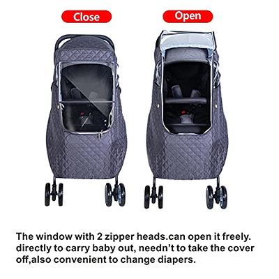 First Essentials Stroller Rain Cover Universal, Baby Travel Weather Shield,  Windproof Waterproof, Protect from Dust Snow (Black)