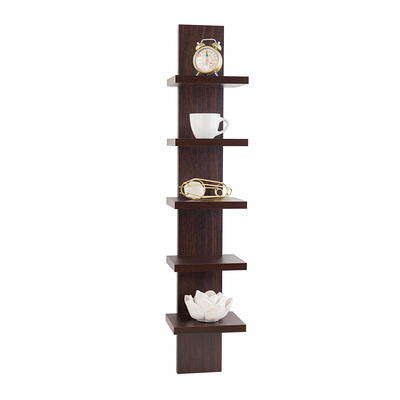 DANYA B 47.25 in. H White MDF 5-Tier Decorative Wall Shelf