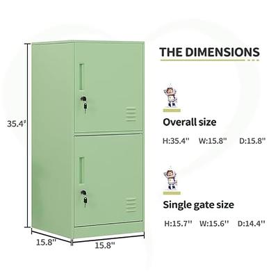 2 Door Vertical Stackable Storage Cabinet with Lock Metal Loker